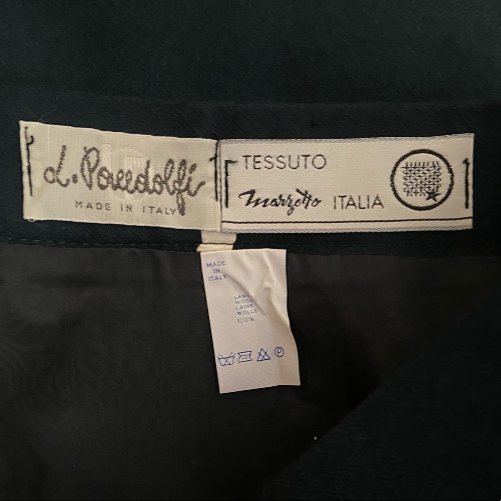 Vintage Pandolfi Green Wool Skirt, EU Size 42 - Picture 13 of 16
